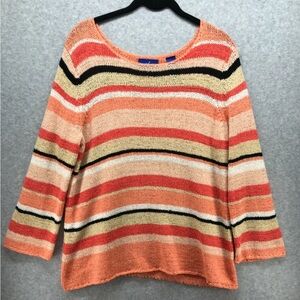 JH Collectibles Orange Striped Sweater